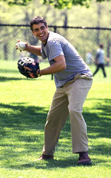 George Clooney Filming One Fine Day on May 1, 1996