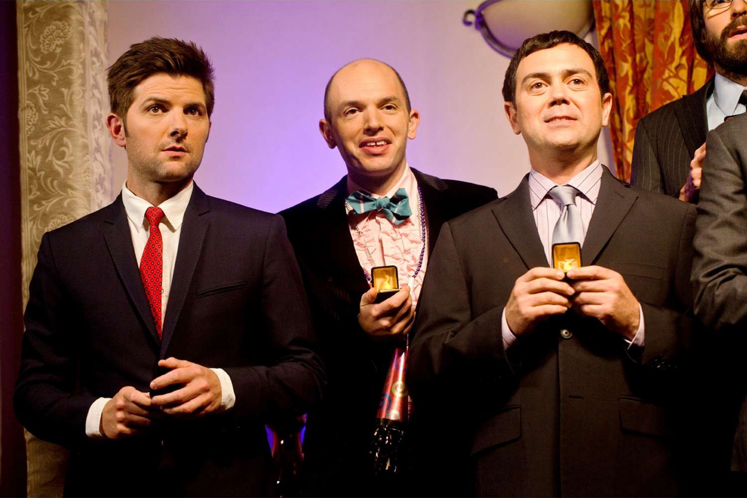 BURNING LOVE, (from left): Adam Scott, Joe Lo Truglio, Paul Scheer, (Season 2)