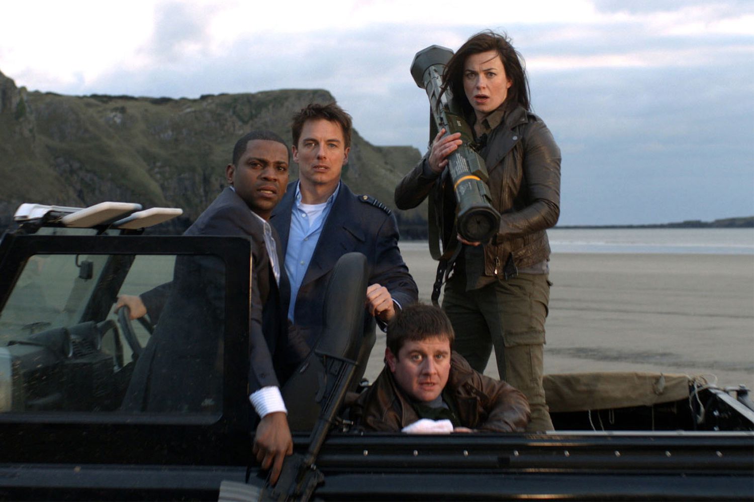 Mekhi Phifer, John Barrowman, Kai Owen, and Eve Myles on 'Torchwood'