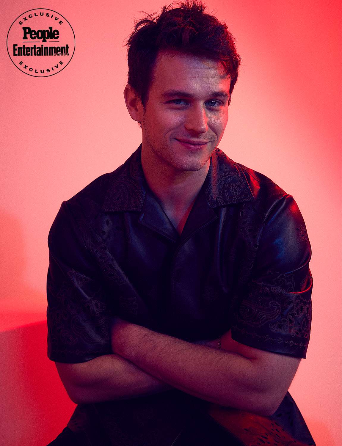  Brandon Flynn of Ã¢ÂÂManhuntÃ¢ÂÂ poses for a portrait during the 2024 Television Critics Association Winter Press Tour at The Langham Huntington