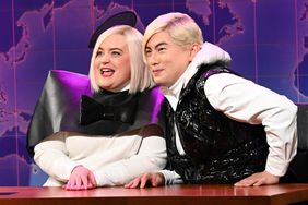 Saturday Night Live - Season 47 Aidy Bryant and Bowen Yang as Trend Forecasters during Weekend Update on Saturday, April 9, 2022