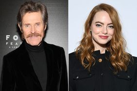 Willem Dafoe attends Focus Features' "Inside" New York Screening at Metrograph on February 28, 2023 in New York City. ; Emma Stone attends the Louis Vuitton Womenswear Fall/Winter 2022/2023 show as part of Paris Fashion Week on March 07, 2022 in Paris, France.