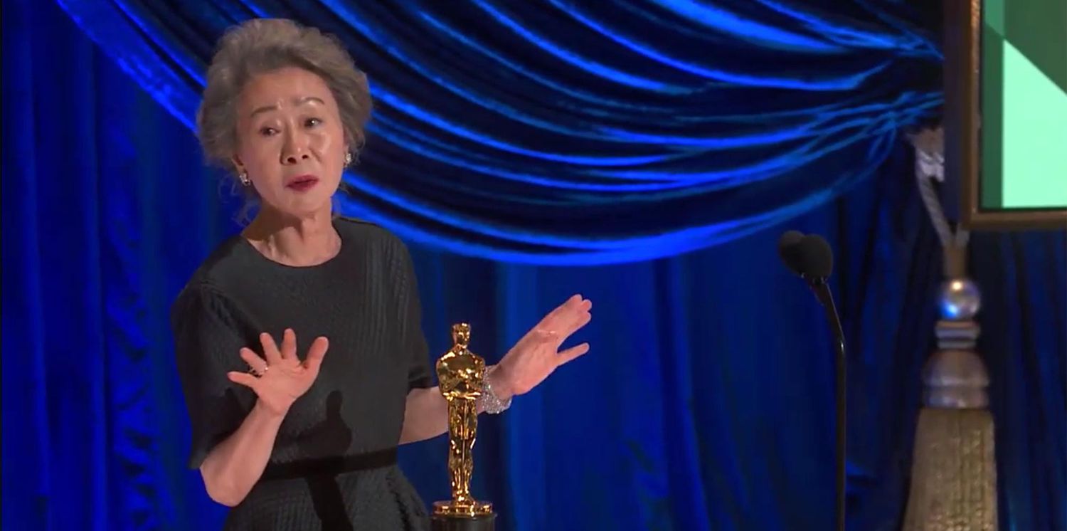 Yuh-Jung Youn wins Best Supporting Actress at the Oscars.