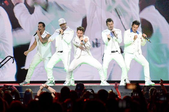 NASHVILLE, TENNESSEE - MAY 09: Danny Wood, Donnie Wahlberg, Joey McIntyre, Jordan Knight and Jonathan Knight of the musical group New Kids On The Block perform at Bridgestone Arena on May 09, 2019 in Nashville, Tennessee. (Photo by Jason Kempin/Getty Images)