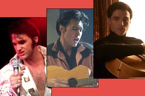 Kurt Russell as Elvis, Austin Butler as Elvis, and Jacob Elordi as Elvis