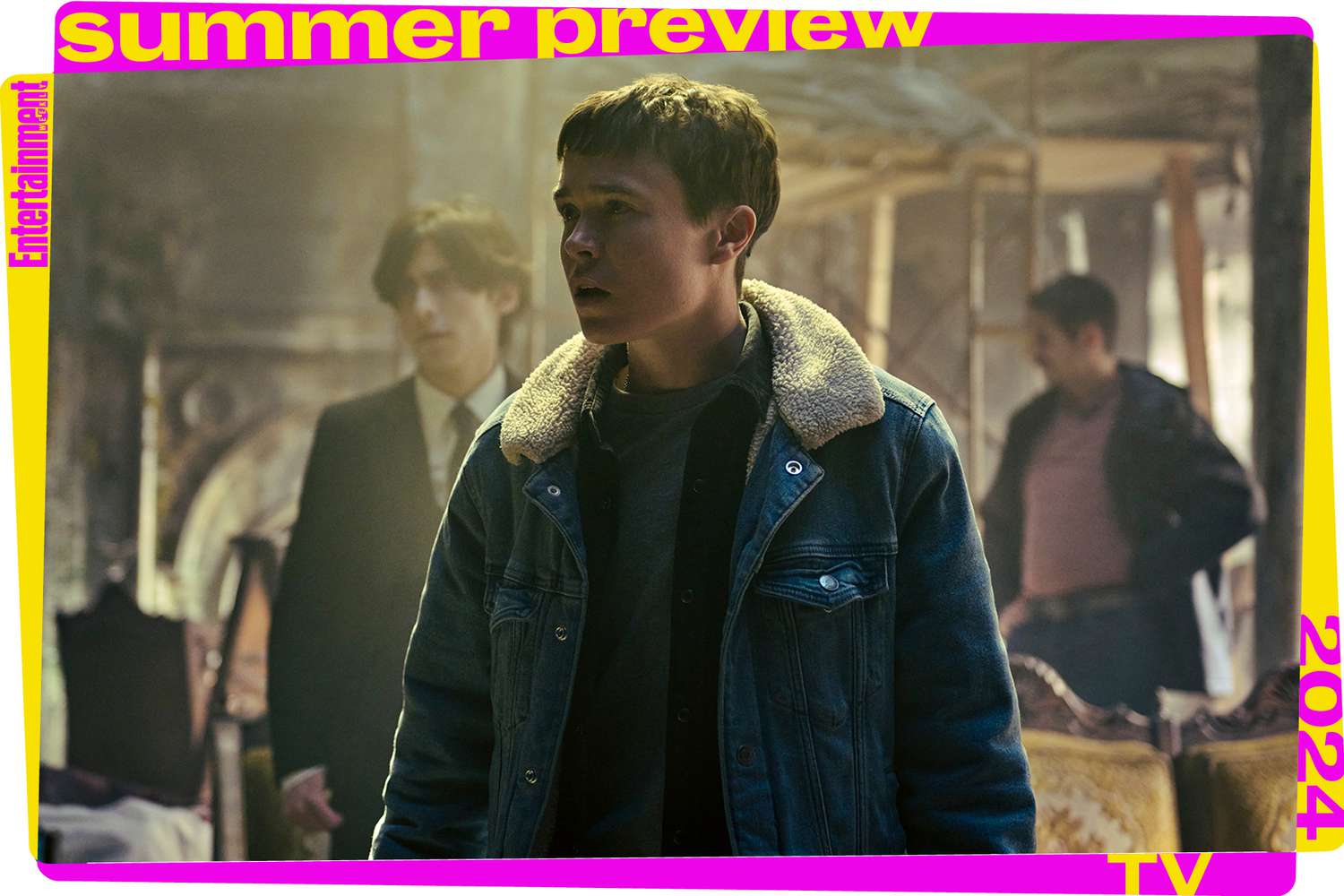 The Umbrella Academy. (L to R) Aidan Gallagher as Number Five, Elliot Page as Viktor Hargreeves, David CastanÌeda as Diego Hargreeves in episode 402 of The Umbrella Academy.