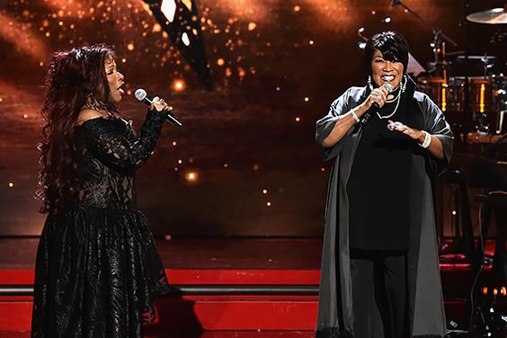 ALL CROPS: 627265842 Chaka Khan performs onstage with Patti LaBelle during the 2016 VH1's Divas Holiday: Unsilent Night at Kings Theatre on December 2, 2016 in New York City. (Photo by Michael Loccisano/Getty Images)