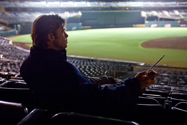 Brad Pitt, Moneyball | Age 48 Role Real-life ?Oakland A's general ­manager Billy Beane, ?who revolutionized the way ?players are scouted. Oscar History Pitt, who's ?a nominated producer ?of