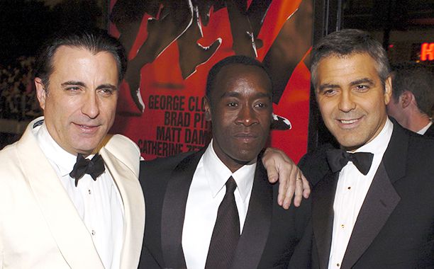 George Clooney at the Los Angeles Premiere of Ocean's Twelve With Andy Garcia and Don Cheadle on December 8, 2004