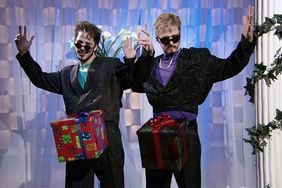 Andy Samberg as guy, Justin timberlake as guy during "Dick in a Box" skit on December 16, 2006 