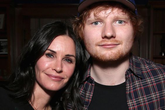 Courteney Cox and Ed Sheeran