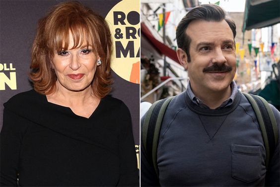 Joy Behar attends the "Rock & Roll Man" Off Broadway Opening Night at New World Stages on June 21, 2023 in New York City., Jason Sudeikis in "Ted Lasso," now streaming on Apple TV+.