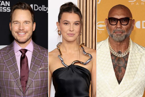 Chris Pratt Millie Bobby Brown Dave Bautista 