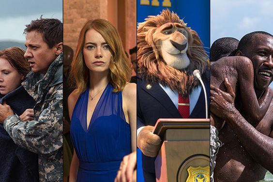 ALL CROPS: Arrival / La La Land / Zootopia / Moonlight split