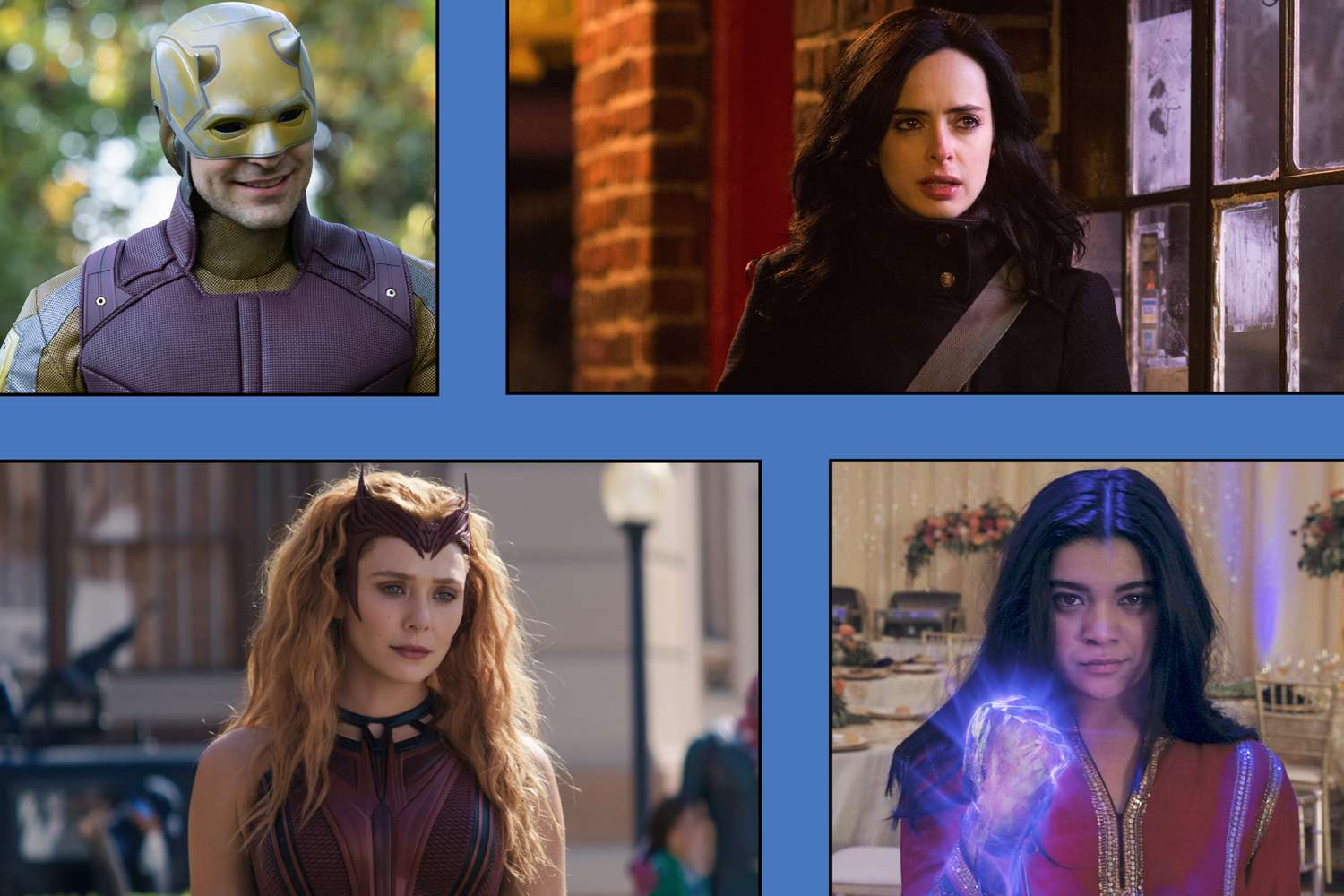 Daredevil, Jessica Jones, Scarlet Witch, Ms. Marvel