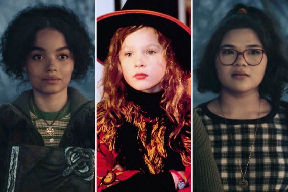 Lilia Buckingham as Cassie, Whitney Peak as Becca, and Belissa Escobedo as Izzy in 'Hocus Pocus 2.'. Hocus Pocus 2 grab . Disney + ; HOCUS POCUS, Thora Birch, 1993, © Buena Vista/courtesy Everett Collection ; Lilia Buckingham as Cassie, Whitney Peak as Becca, and Belissa Escobedo as Izzy in 'Hocus Pocus 2.'. Hocus Pocus 2 grab . Disney +