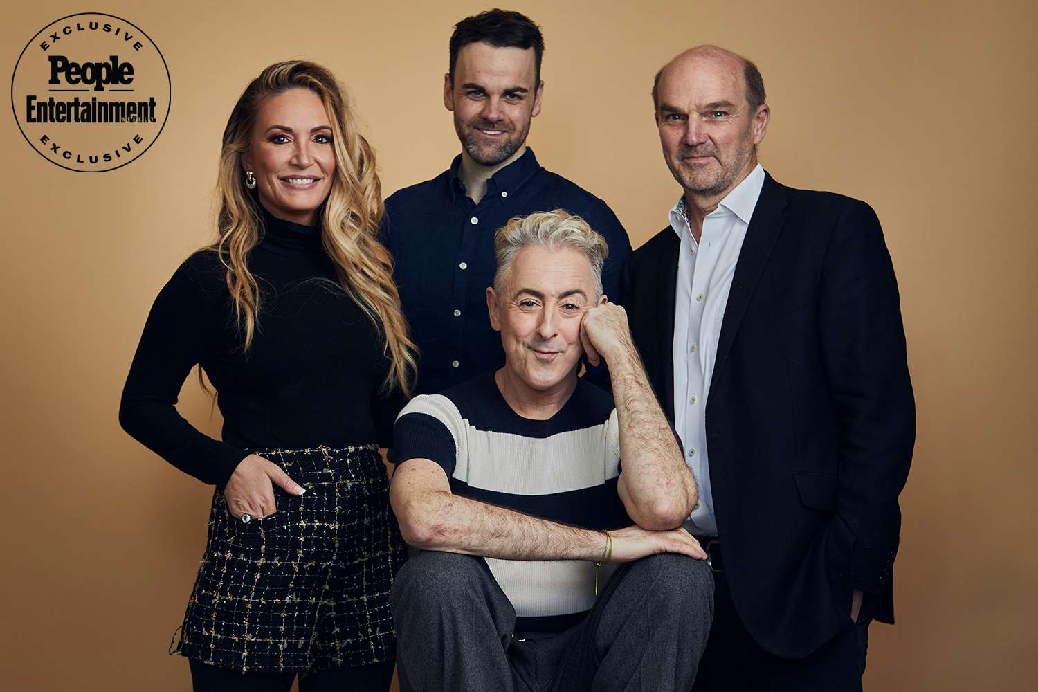 Kate Chastain, Sam Rees-Jones, Alan Cumming, and Stephen Lambert of Peacock's 'The Traitors' pose for a portrait during the 2024 Winter Television Critics Association Press Tour at The Langham Huntington, Pasadena on February 
