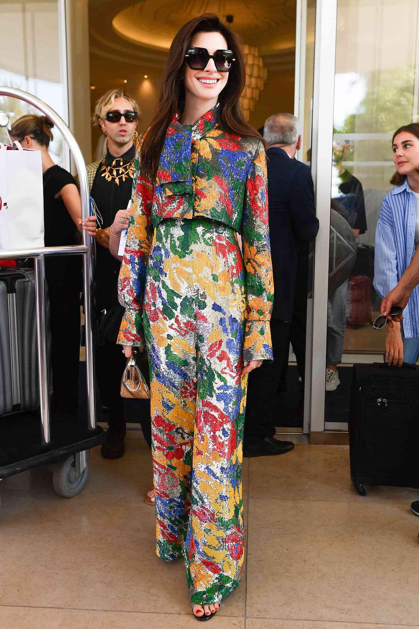 Anne Hathaway is seen during the 75th annual Cannes film festival on May 19, 2022 in Cannes, France.