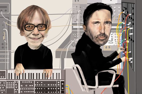 Danny Elfman and Trent Reznor illo from October 2021 issue