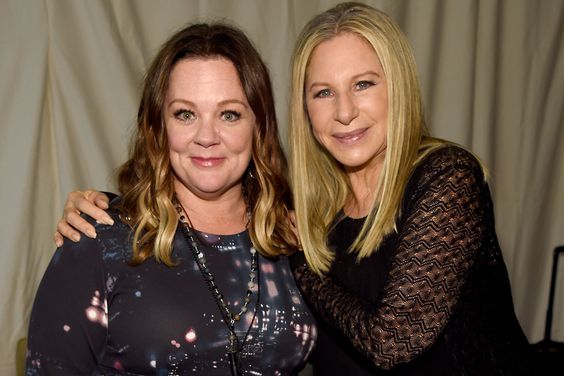 LOS ANGELES, CA - AUGUST 02: Melissa McCarthy (L) and Barbra Streisand pose backstage during the tour opener for "Barbra - The Music... The Mem'ries... The Magic!" at Staples Center on August 2, 2016 in Los Angeles, California. (Photo by Kevin Mazur/Getty Images for BSB )