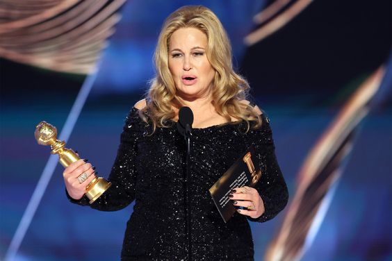 Jennifer Coolidge accepts the Best Actress in a Limited or Anthology Series or Television Film award for "The White Lotus" onstage at the 80th Annual Golden Globe Awards held at the Beverly Hilton Hotel on January 10, 2023 in Beverly Hills, California.