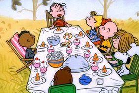 FRANKLIN, LINUS, SALLY, CHARLIE BROWN, PEPPERMINT PATTY, SNOOPY AND MARCIE