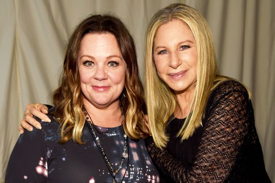 Melissa McCarthy and Barbra Streisand pose backstage during the tour opener for "Barbra - The Music... The Memries The Magic at Staples Center on August 2 2016 in Los Angeles, California