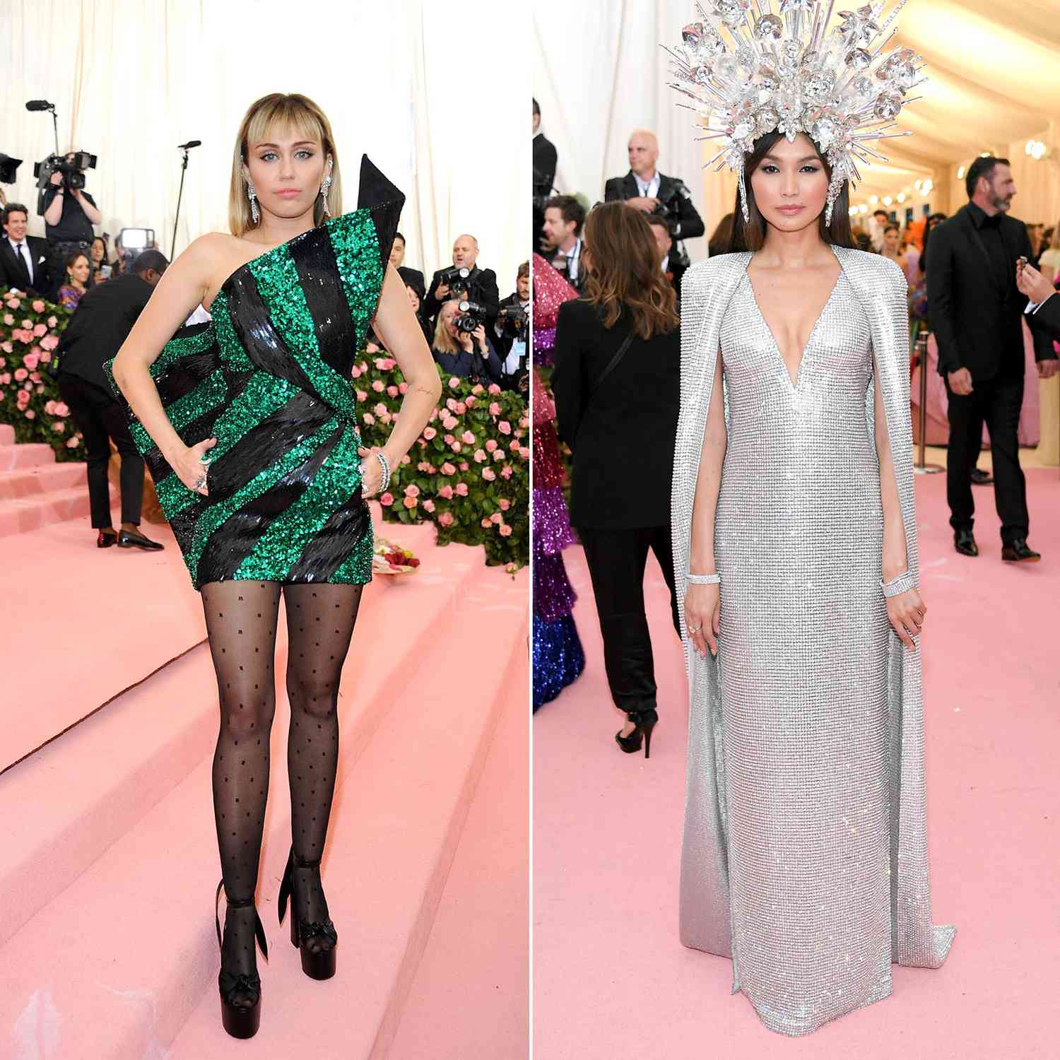 NEW YORK, NY - MAY 06: Miley Cyrus attends The 2019 Met Gala Celebrating Camp: Notes On Fashion at The Metropolitan Museum of Art on May 6, 2019 in New York City. (Photo by Rabbani and Solimene Photography/WireImage) NEW YORK, NEW YORK - MAY 06: Gemma Chan attends The 2019 Met Gala Celebrating Camp: Notes on Fashion at Metropolitan Museum of Art on May 06, 2019 in New York City. (Photo by Neilson Barnard/Getty Images)