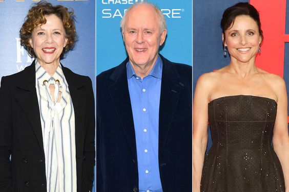 NEW YORK, NEW YORK - MARCH 06: Annette Bening attends the 'Captain Marvel' NY Special Screening hosted by The Cinema Society at Henry R. Luce Auditorium at Brookfield Place on March 06, 2019 in New York. (Photo by Dimitrios Kambouris/Getty Images for Disney Studios) PARK CITY, UTAH - JANUARY 30: John Lithgow attends "The Tomorrow Man" Premiere during the 2019 Sundance Film Festival at Eccles Center Theatre on January 30, 2019 in Park City, Utah. (Photo by Matt Winkelmeyer/Getty Images) NEW YORK, NY - MARCH 26: Julia Louis-Dreyfus attends the premiere of the final season of "Veep" at Alice Tully Hall, Lincoln Center on March 26, 2019 in New York City. (Photo by Taylor Hill/Getty Images)