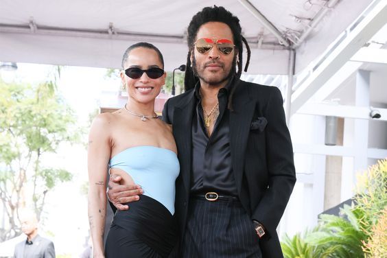 Zoe Kravitz and Lenny Kravitz attend the Lenny Kravitz Hollywood Walk of Fame Star Ceremony on March 12, 2024 in Hollywood, California.