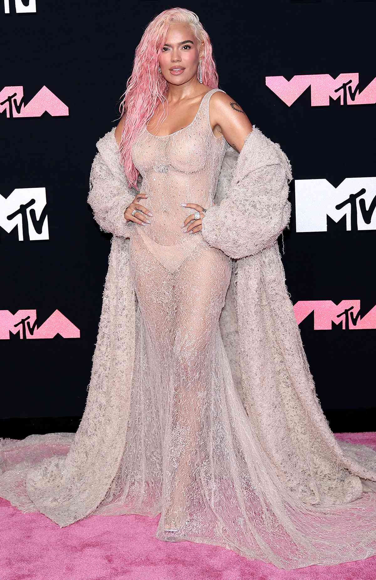 Karol G attends the 2023 MTV Video Music Awards at the at Prudential Center on September 12, 2023 in Newark, New Jersey.