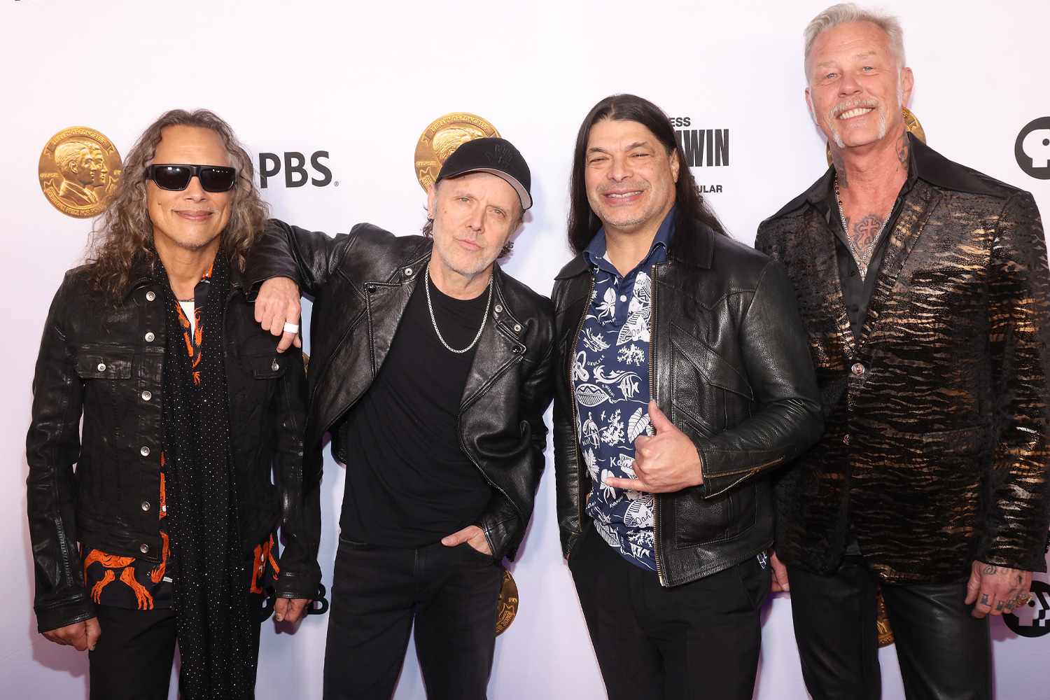 Kirk Hammett, Lars Ulrich, Rob Trujillo, and James Hetfield of Metallica 