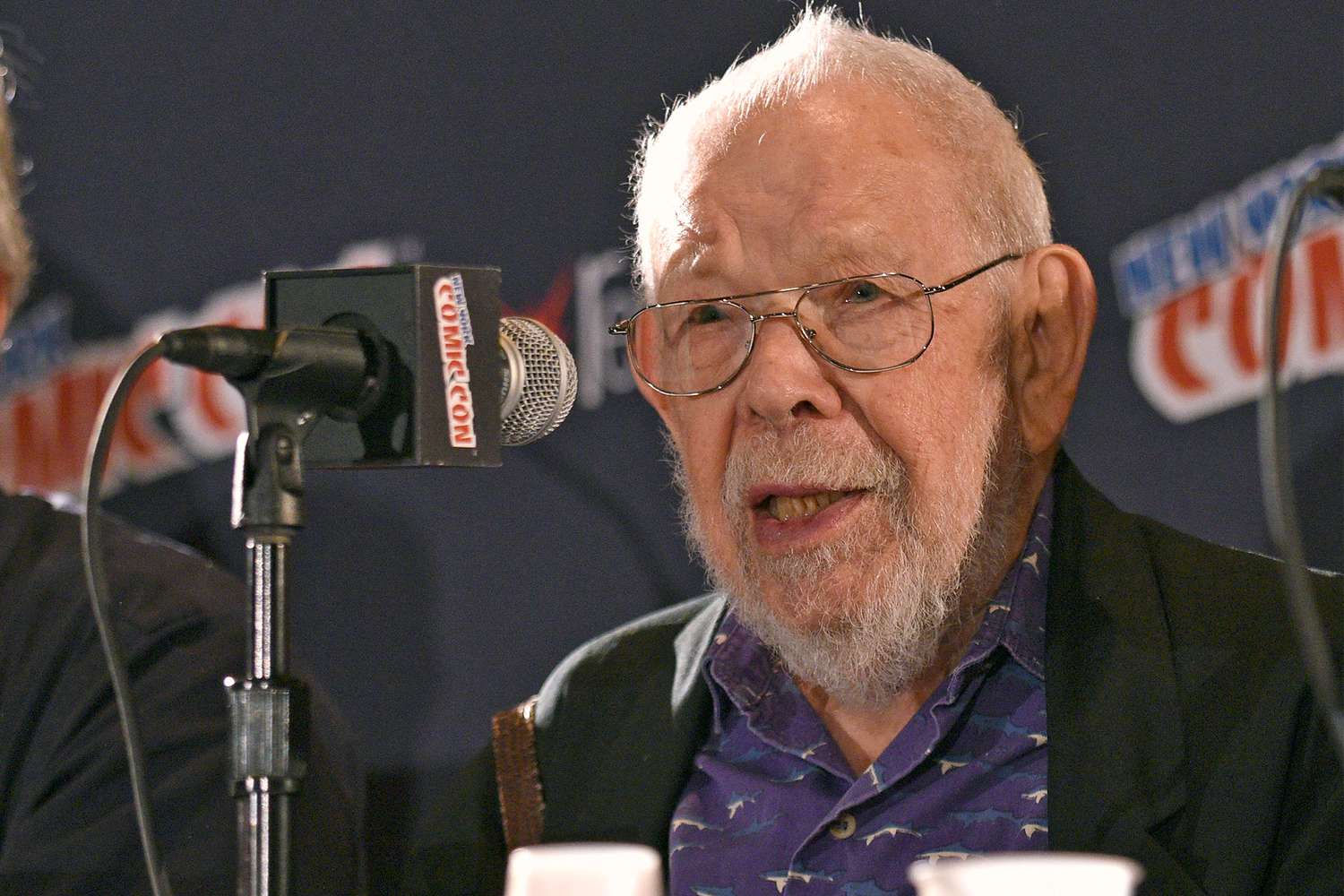 NEW YORK, NY - OCTOBER 06: Mad artists and writers Sam Viviano and Al Jaffee attend the Mad Magazine Celebrates 65-Year Legacy With Legendary Creative Team Reunion at New York Comic Con on October 6, 2017 in New York City. (Photo by Bryan Bedder/Getty Images for Mad Magazine)