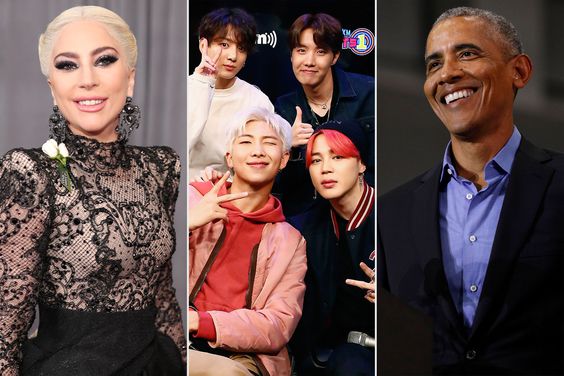 Lady Gaga; BTS; Barack Obama