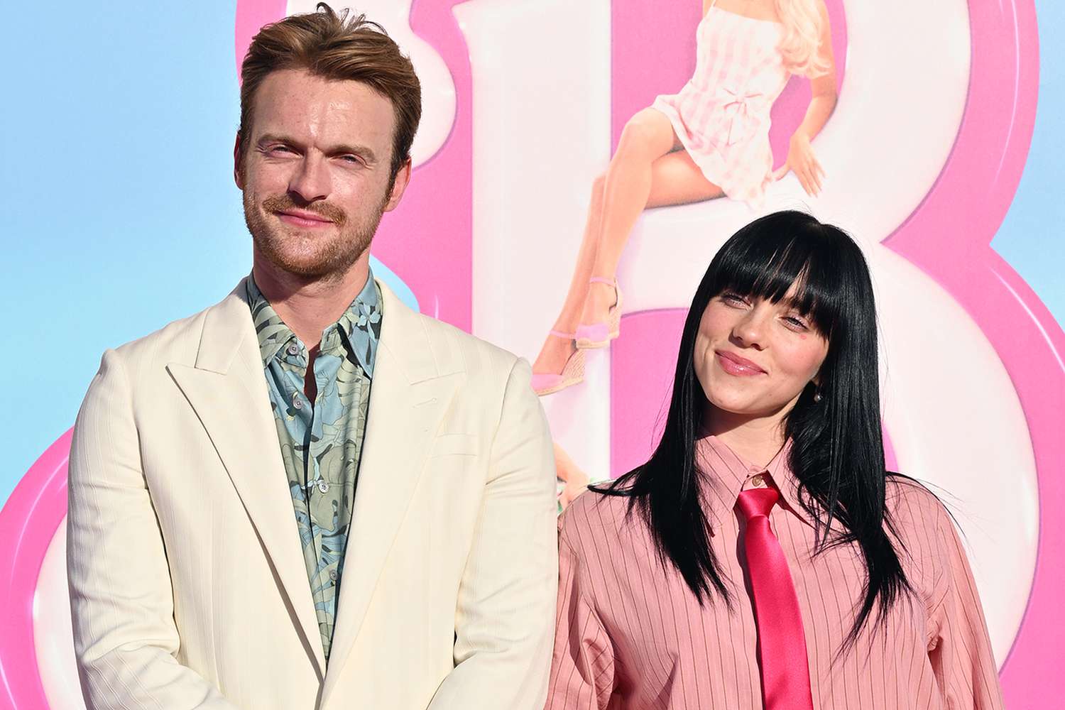 FINNEAS and Billie Eilish attend the World Premiere of "Barbie" at Shrine Auditorium and Expo Hall on July 09, 2023 in Los Angeles, California. 