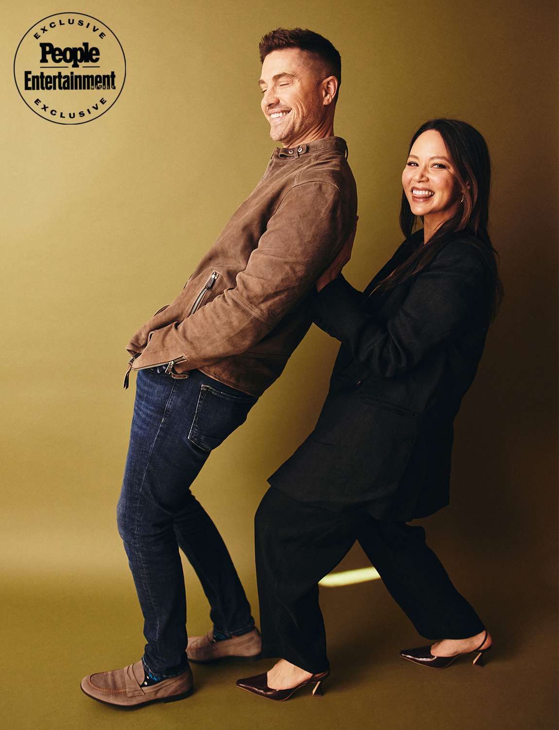 Eric Winter and Melissa O'Neil of "The Rookie" pose for a portrait during the 2024 Winter Television Critics Association Press Tour at The Langham Huntington, Pasadena on 