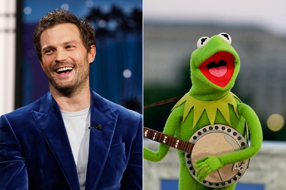 Jamie Dornan and Kermit the Frog