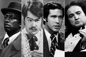 Garrett Morris, Dan Aykroyd, Chevy Chase and John Belushi on SATURDAY NIGHT LIVE