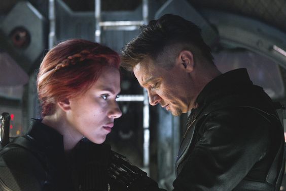 Marvel Studios' AVENGERS: ENDGAME Black Widow/Natasha Romanoff (Scarlett Johansson), Hawkeye/Clint Barton (Jeremy Renner)..Photo: Film Frame..©Marvel Studios 2019