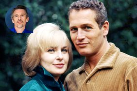 Paul Newman (1925 - 2008) with his wife, American actress Joanne Woodward, circa 1965. (Photo by Silver Screen Collection/Getty Images) ; Ethan Hawke poses backstage on Thursday, March 24, 2022 -- (Photo by: Todd Owyoung/NBC/NBCU Photo Bank via Getty Images)