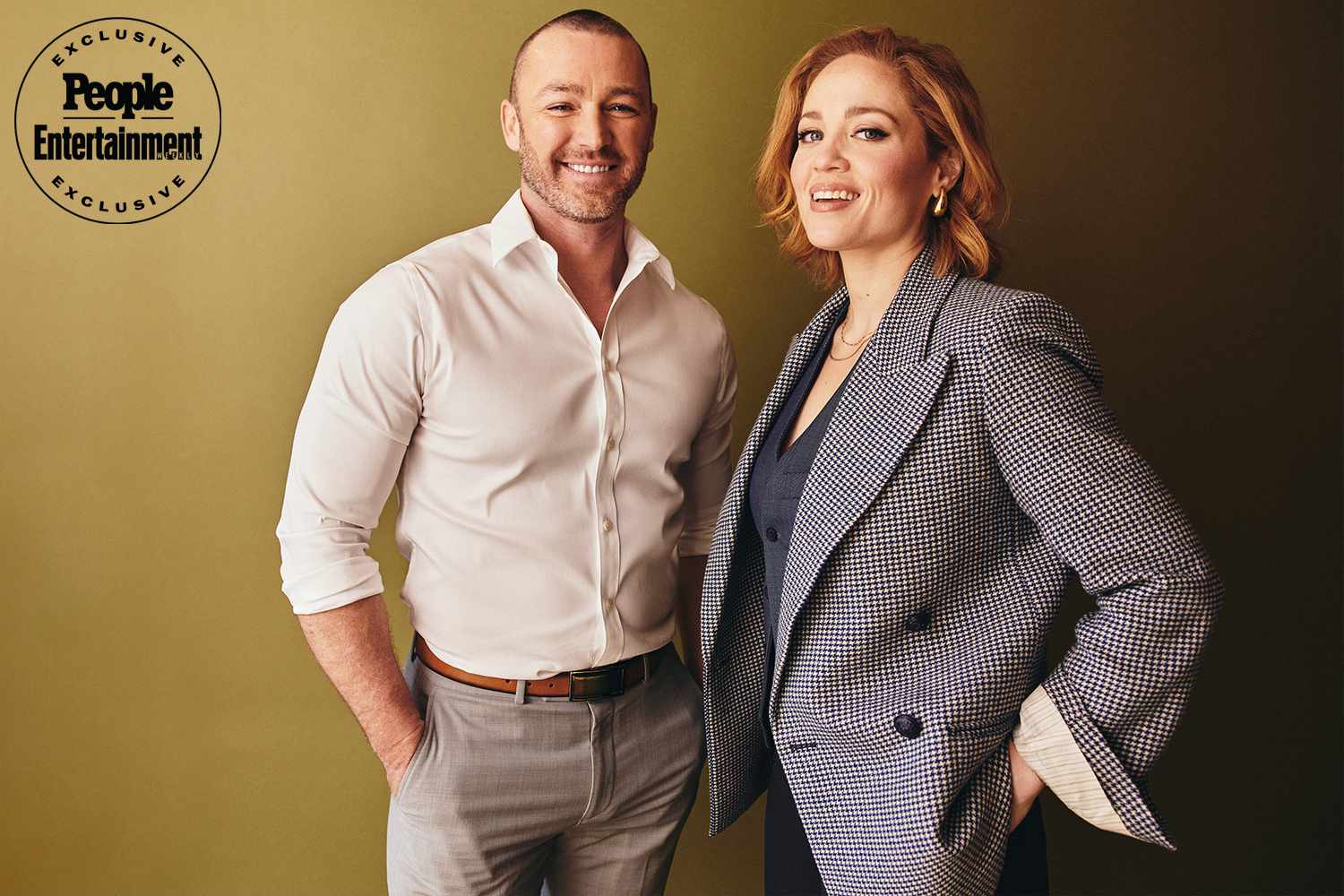  Jake McLaughlin and Erika Christensen of "Will Trent" pose for a portrait during the 2024 Winter Television Critics Association Press Tour at The Langham Huntington, 