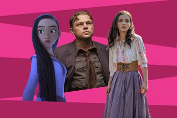 Asha (voiced by Ariana DeBose) in Wish; Leonardo DiCaprio in Killers of the Flower Moon; Rachel Zegler as Lucy Gray Baird in The Hunger Games: The Ballad of Songbirds and Snakes.