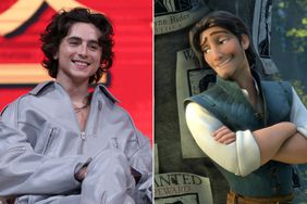 Timothee Chalamet and Flynn from Tangled 