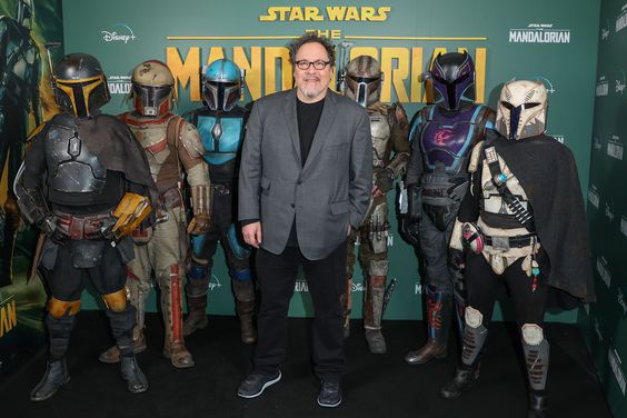 Jon Favreau attends the photocall for Disney's "The Mandalorian" Season 3 at Picadilly Circus on February 22, 2023 in London, England.