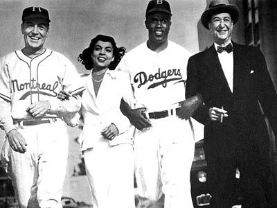 Ruby Dee, Jackie Robinson, ... | JACKIE ROBINSON PLAYED BY Jackie Robinson MOVIE The Jackie Robinson Story (1950) POSITION Second base TEAM The Brooklyn Dodgers, though there's also his personal support