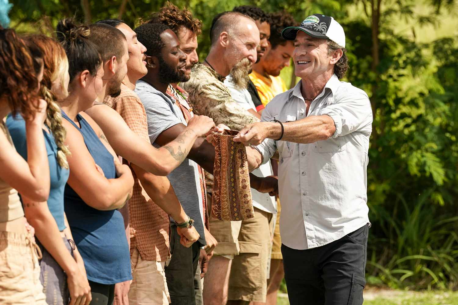 Jeff Probst and the cast of 'Survivor 43'