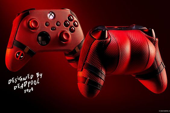 Deadpool and Wolverine X-box controllers 