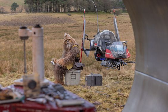 Jedi Master Kelnacca (Joonas Suotamo) sitting next to Jedi speeder bike in a scene from Lucasfilm's THE ACOLYTE, exclusively on Disney+