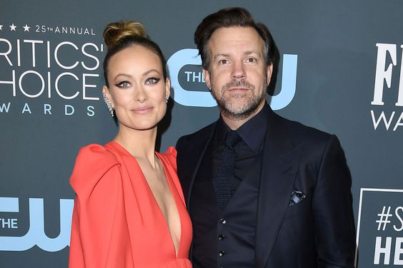 Olivia Wilde and Jason Sudeikis arrives at the 25th Annual Critics' Choice Awards at Barker Hangar on January 12, 2020 in Santa Monica, California.