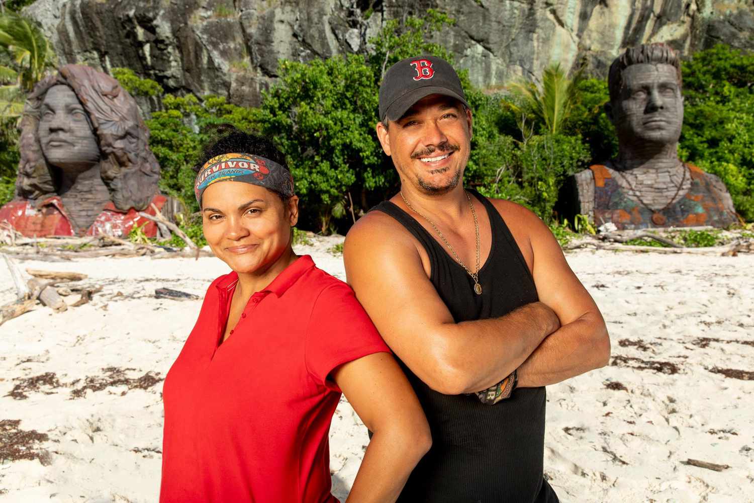 NO REUSE EXCEPT WHAT TO WATCH 09/25/19 This edition features two legendary winners, Boston Rob Mariano and Sandra Diaz-Twine, who return to the game to serve as mentors to a group of 20 new castaways on SURVIVOR: Island of the Idols, when the Emmy Award-winning series returns for its 39th season, Wednesday, Sept. 25 (8:00-9:30PM, ET/PT) on the CBS Television Network. Photo: Robert Voets/CBS Entertainment ©2019 CBS Broadcasting, Inc. All Rights Reserved.